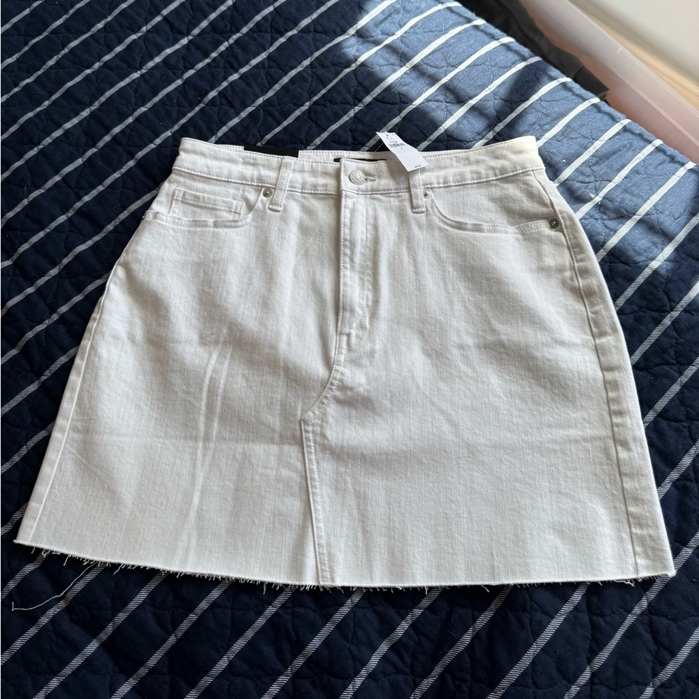 Banana Republic White A-Line Denim Skirt